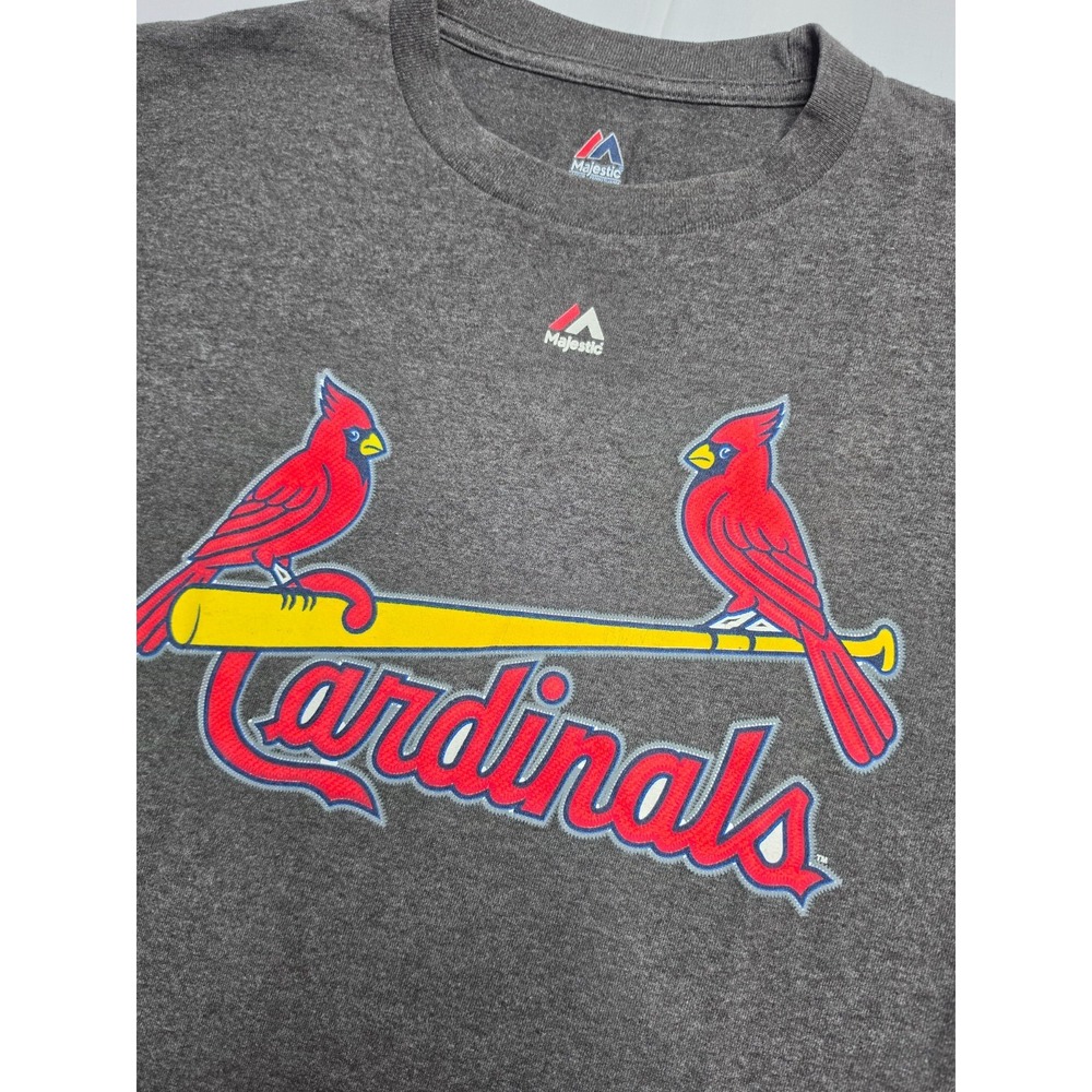 Majestic St. Louis‎ Cardinals Baseball Shirt Men's Large Gray Graphic Crew Neck - Picture 3 of 6